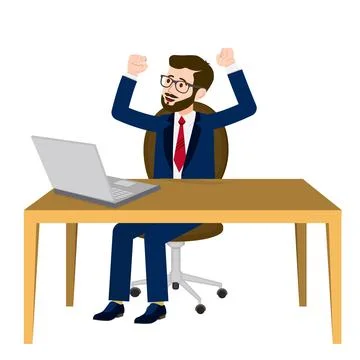 The man is happy Stock Illustration