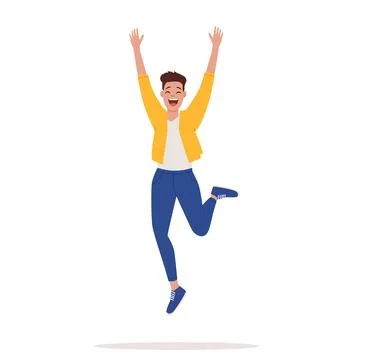 Man happy jumping. Stock Illustration