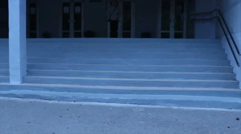 The man is happy,leaving the school Stock Footage 68612928