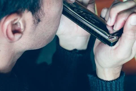 Man  harmonica Stock Photos