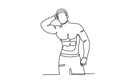 A man has an athletic body Stock Illustration