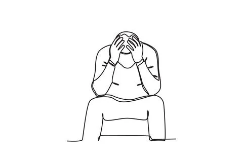 A man has a depressive illness Stock Illustration