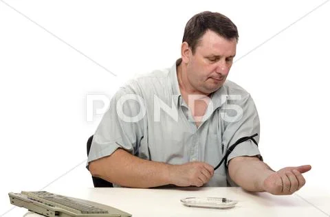 Man has drug abuse problem Stock Photos