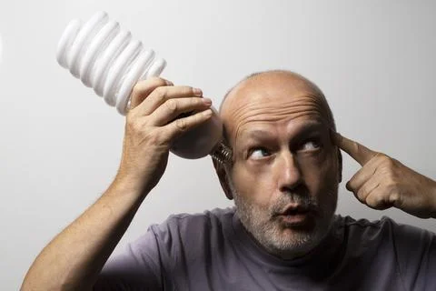 A man has a great idea Foto stock