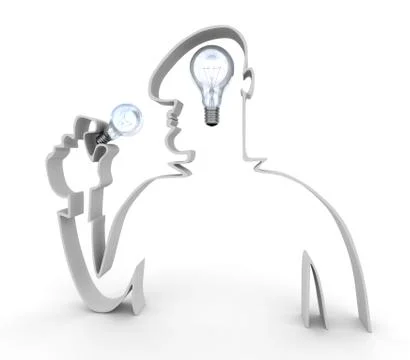 Man has an idea Stock Illustration