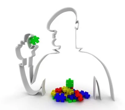 Man has an idea Stock Illustration