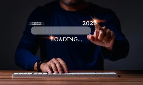 Man has idea plan manage money in 2023. Person businessman has goal to busi.. Stock Photos
