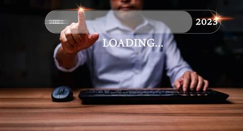 Man has idea plan manage money in 2023. Person businessman has goal to busi.. Stock Photos