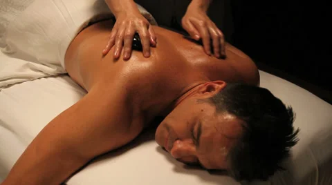 Man has massage in spa Stock Footage 36764930