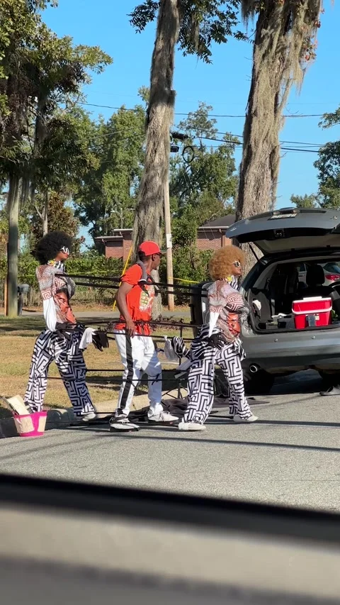 Man Has Puppet Back Up Dancers, Tallahassee, Florida, USA - 25 Oct 2025 Stock Footage 321155296