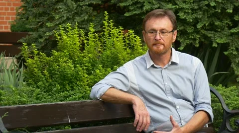 Man Has a Rest Here From a Heavy Mental Work Stock Footage 67553000