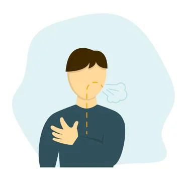 Man has shortness of breath vector illustration Stock Illustration