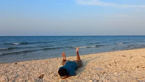 A man has a sudden heart attack and falls down Stock-Footage 235787790