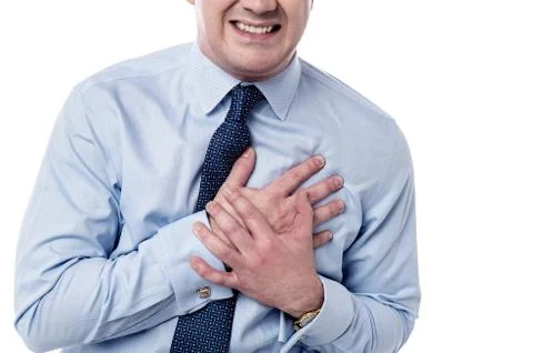 Man has sudden heart attack. Stock-Fotos