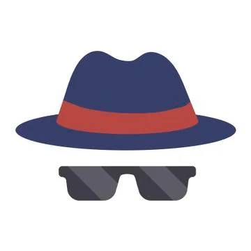 Man hat and glasses. Vector illustration EPS 10 in trendy flat style isolated. Stock Illustration