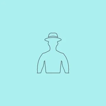 Man on hat avatar 스톡 일러스트