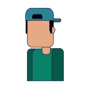 Man with hat back Stock Illustration