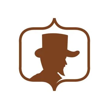 Man with hat dukes logo design graphic vector illustrations Stock Illustration