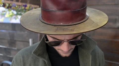 Man in the hat head dancing moves Stock Footage 68618790