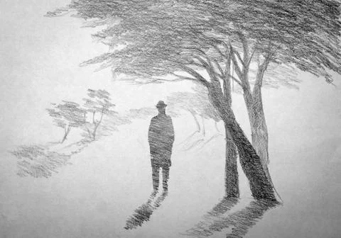 Man in a hat Stock Illustration