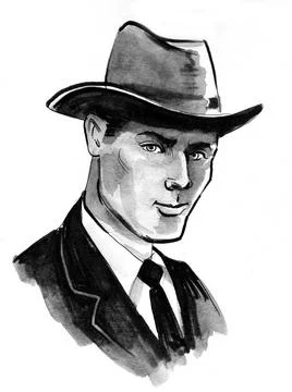 Man in hat Stock Illustration