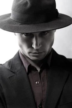 Man with a hat looking at camera Stock Photos