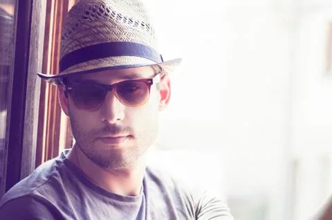 Man with Hat Fotos de archivo