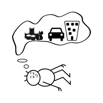 Man have a dreams Stock Illustration