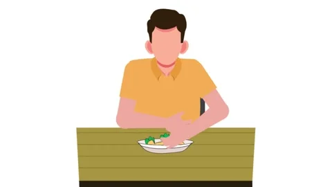 A man Have Eating 2d Animation Video. Stock Footage 276908050