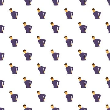 Man having back pain seamless pattern illustration Stock Illustration