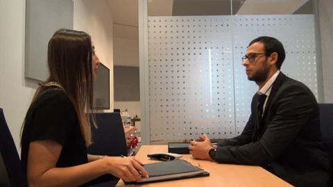 Man Is Having a Business Interview Stock Footage 121614517