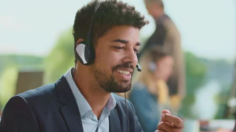 Man having call with client Stock-Footage 164686871