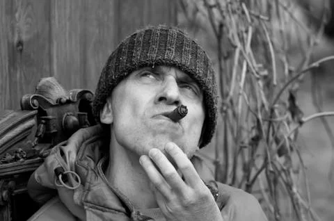 Man having cigar 写真素材