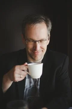 Man having a coffee Stock Photos