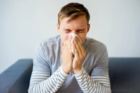Man having cold Stock Photos