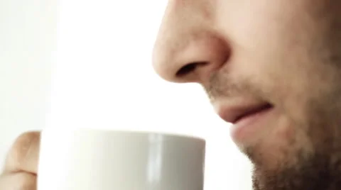 Man having a cup of coffee, close up Video stock 975001