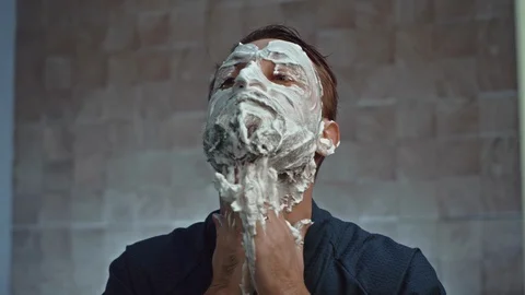 Man having fun while shaving Stock-Footage 107323639
