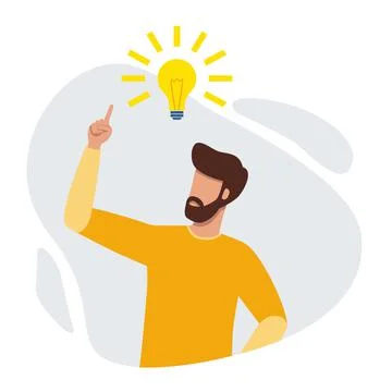 Man having great idea concept Stock Illustration