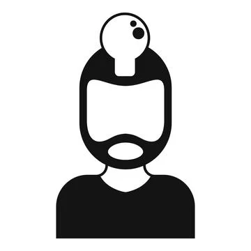 Man having a great idea light bulb icon representing creativity and innovatio Stock Illustration
