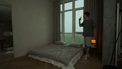 The man is having hallucinations. He hears voices. Mental instability crisis 스톡 동영상 312326889