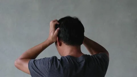 Man having a headache, health problems concept, human pain concept. Stock Footage 188430369