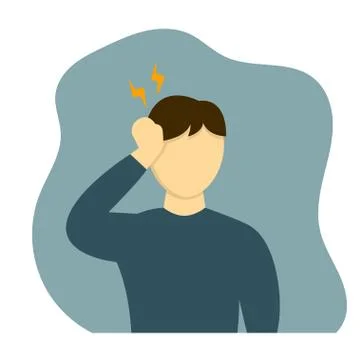 Man having headache vector illustration in flat design Stock Illustration