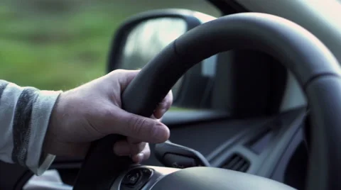 Man having a journey and driving automobile, steadycam shot Видео 45499093