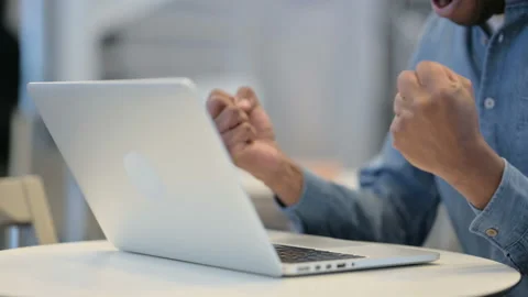 Man having Loss while Working on Laptop, Close Up Video stock 146484896