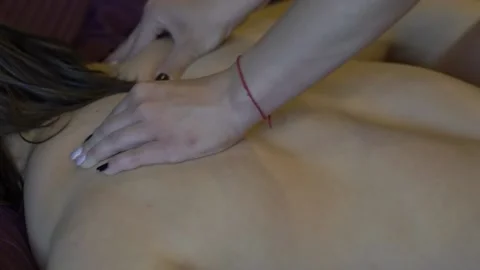Man Having Massage In Bedroom  Stock-Footage 232857467