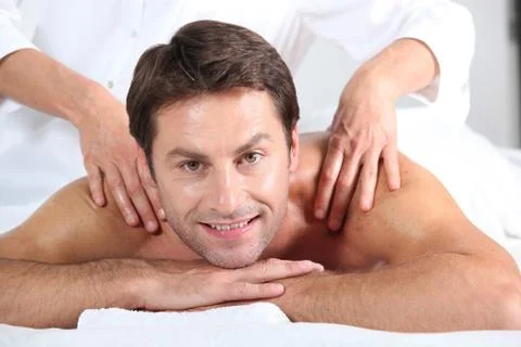 Man having a massage Foto stock
