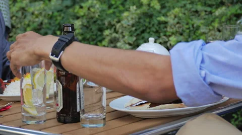 Man having a Middle Eastern Dish at a Restaurant  Stock Footage 40976459