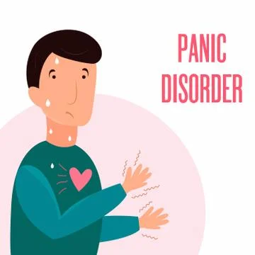 Man having panic attack. Health problem Stock Illustration
