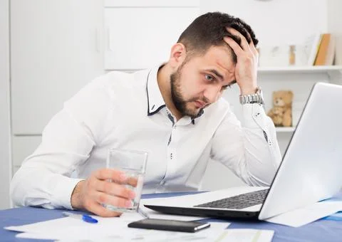 Man having problem in office Stock Photos