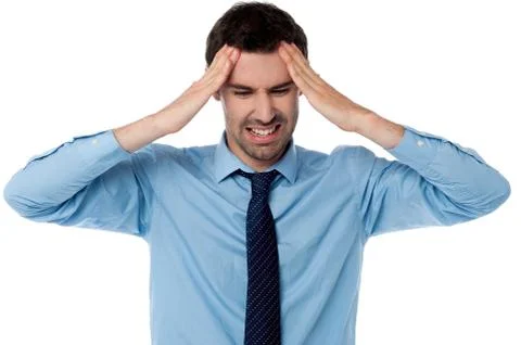 Man having severe headache Stock Photos